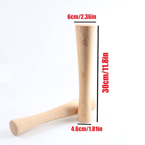 12" Sauerkraut Pounder Natural Solid Wood Smasher for Vegetable Fermentation Crocks and Mason Jars - Cabbage Tamper Fermenting Food Tool Packer Stomper