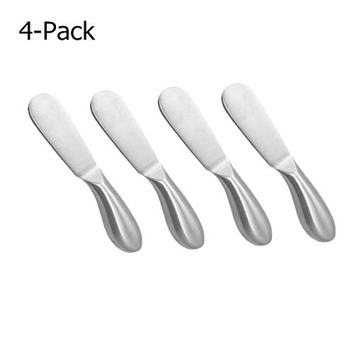 4 Pcs Stainless Steel Multipurpose Cheese and Butter Spreader Knives Set - Charcuterie Utensils for Cheese, Cold Butter, Jam, Pastry Making
