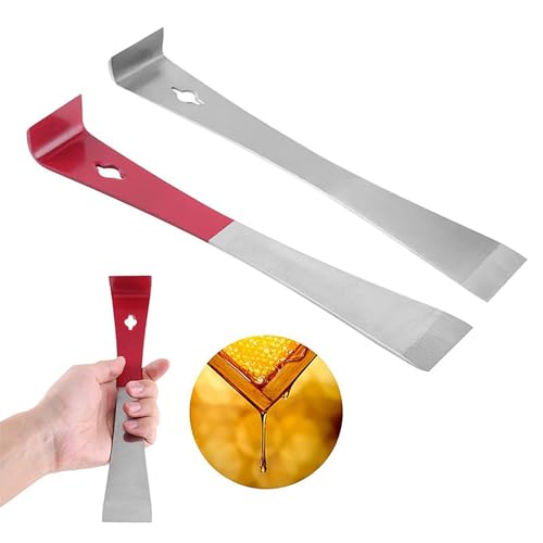 Stainless Steel Pry Bar Scraper,Stainless Steel Beekeepers Hive Tool,Hive Scraper Tools- Premium Bee Hive Hand Tool for Efficient Beekeeping and Hive Maintenance (Red) - color: Red