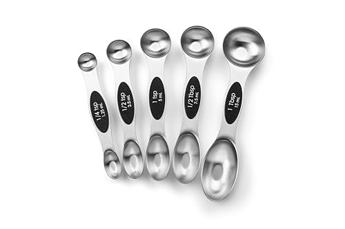 Spring Chef Magnetic Measuring Cups & Spoons Set, Patented, Strong N45 Magnets, Heavy Duty Stainless Steel Fits in Spice Jars for Baking & Cooking, BPA Free, Round Set of 9, Black - color: Black, size: Set of 9
