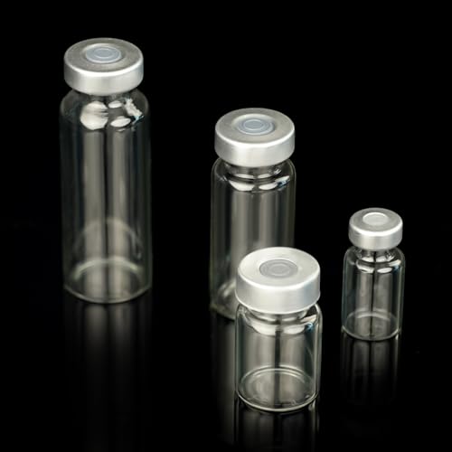 10 Pack 5ml Sealed Sample Vials, Transparent Glass Vials with Self Healing Injection Port(10, 5ML) - size: 5ML