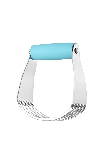 Spring Chef Dough Blender, Top Professional Pastry Cutter, Heavy Duty Baking Tool with Stainless Steel Blades, Medium Size, Aqua Sky - color: Blue (Aqua Sky), size: 3" Medium