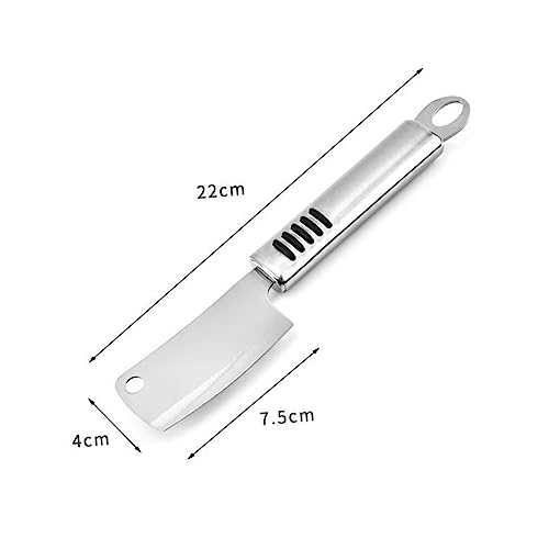 HEALLILY 2pcs Stainless Steel Cheese Knife Slice Cheese Spreader Chopping Mini Cleaver Kitchen Utensils