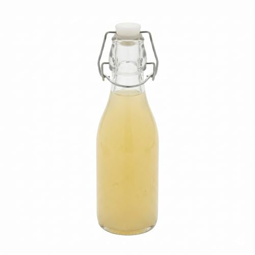Restaurantware-9 Ounce Swing Top Glass Bottles, 10 Airtight Seal Glass Bottles With Swing Top Lids - Small, Resealable, Clear Bottle, For Sodas, Kombuchas, Juices - size: 9 oz