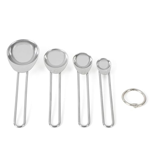Martha Stewart Richburn 4-Piece Stainless Steel Measuring Spoons Set – Durable and Accurate Kitchen Measuring Tools for Baking and Cooking - color: Silver