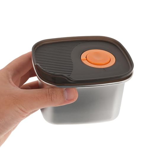 Stainless Box - 500ml Cheese Storage Container With Airtight Lid For Fridge Food Preservation And Storage - Space-Saving - size: 11.60X9.50X7.50CM