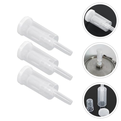 VILLCASE 3 Sets Plastic Airlocks with Silicone Plugs for Home Brewing Beer and Wine Fermentation, White Non-return Check Valves Designed to Release Carbon Dioxide and Prevent Oxygen Entry