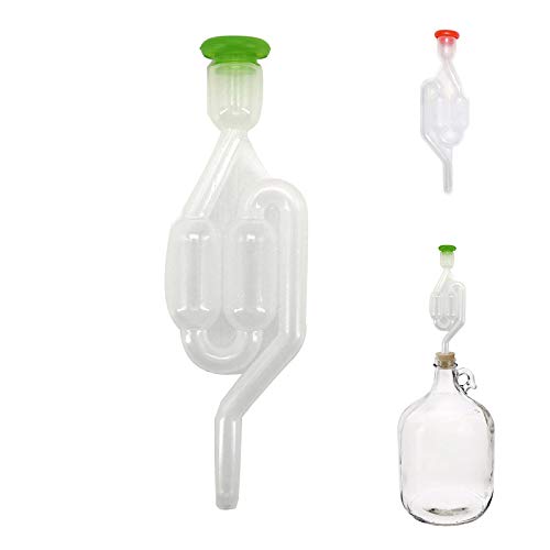 1PC S Shape Twin Bubble Airlock, One Way Exhaust Valve Bubble Airlock Homebrew Fermentation for Wine Beer Making