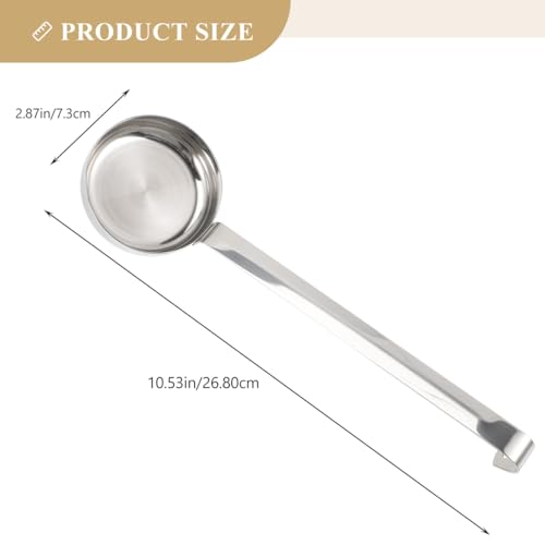 GALPADA Stainless Steel Pizza Sauce Spoon Flat Bottom Ladle for Kitchen Cooking Spoodle Spreader Scoop Serving Utensils Ramen Dumplings Soup Spreading Metallic Silver Restaurant Accessory 10.5 inches