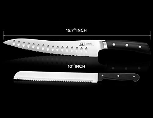 Piklohas Resharpenable Bread Knife for Homemade Bread, 10 Inch Serrated Sourdough Knife with Offset Handle, Innovative Wavy Edge for Clean Slices Crusty Bread, Bagels, Pineapple & Tomatoes, Gift Box - size: 10"