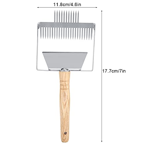 Beekeeping Uncapping Fork Tool – Stainless Steel Beehive Knife Scraper with Wooden Handle for Honey Harvesting Comb Uncapping