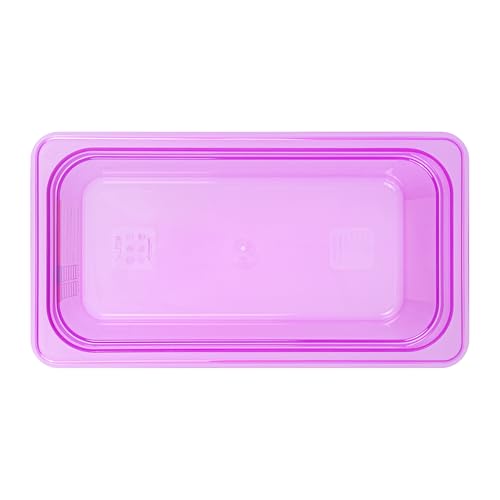 Restaurantware Food Storage Container 1 Pack of 5.6 qt Plastic Stackable Microwave-Safe Bin Dishwasher Safe Freezer Safe Purple Containers for Kitchen Storage - size: 1/3 Size
