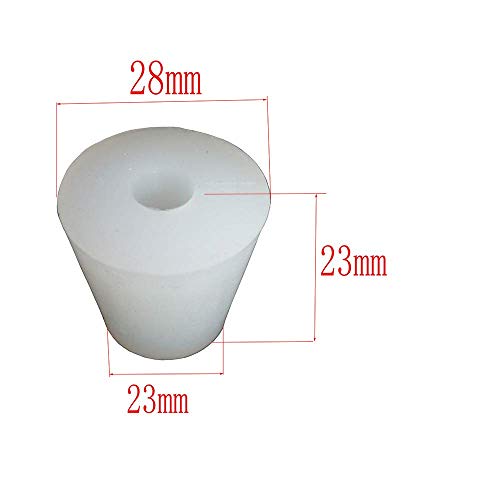 UP100 2 Pieces 3# -14# Silicone Plug Rubber Stopper Diameter 8mm Drilled for Airlock Valve Bubbler Brew Wine (5# Diameter 8mm Drilled)