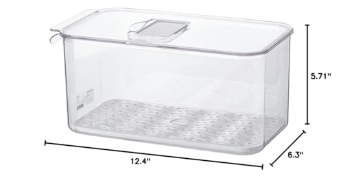 SANNO Vegetable Fruit Containers Fridge Containers,Freezer Produce Saver Refrigerator Organizer Bins with Vented Lids And Drain Tray For Pantry Fridge Freezer Cabinet Kitchen Organization - size: 12.4” x 6.4”x 5.7"