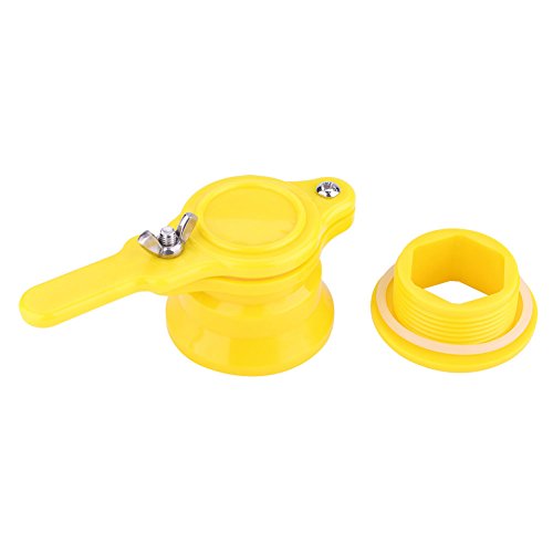 AUNMAS Honey Gate Valve Kit, Leak Proof Food Bottling Tool with Control High Density Nylon Beekeeping Tap for Buckets Extractors(Yellow)