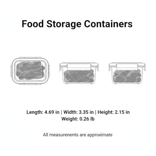 Food Storage Containers with Lids, Stackable PP Plastic Bins for Refrigerator & Pantry Organization, Clear Design for Leftovers and Prep Ingredients - size: 4.69 x 3.35 x 2.15 in