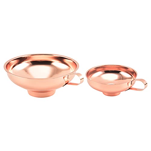 Stainless Steel Wide Mouth Rose Gold Jar Canning Funnel With Handle Kitchen Tool Jar Funnel Wide Mouth - color: small