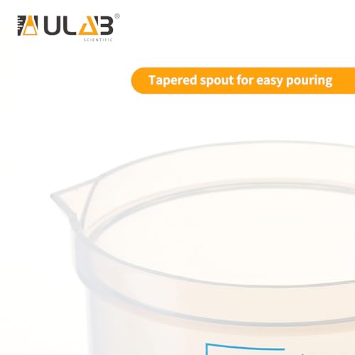 ULAB Scientific Stackable Graduated Plastic Beakers, 3pcs of 1000ml(33.8oz), with Easy-to-Read Printings in Blue, UBP1016 - style: 3pcs of Vol.1000ml with blue printings