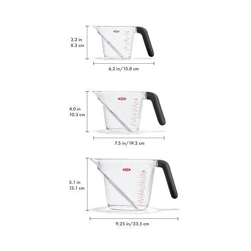 OXO Good Grips 3-Piece Angled Measuring Cup Set,(Pack of 12) - size: Multi (Pack of 12)