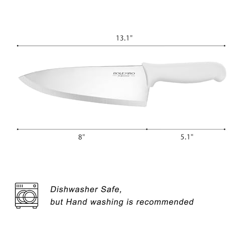 8 inch Japanese High Carbon Stainless Steel Chef Knife Set, Professional Extra Sharp Wide Cook Knife with Non-slip Ergonomic Handle, for Kitchen Home Restaurant - color: White