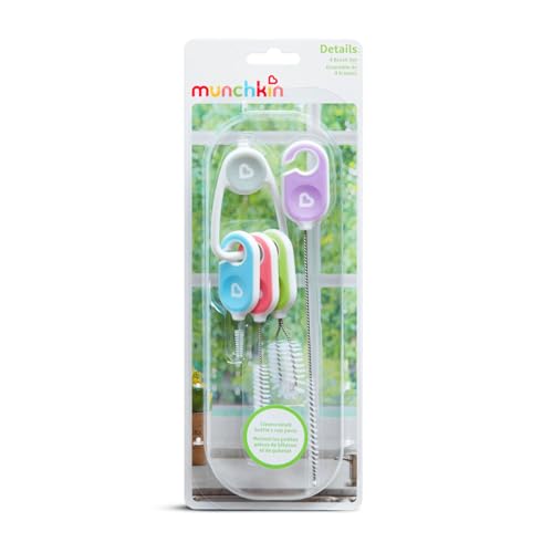 Munchkin® Details™ Bottle and Cup Cleaning Brush 4 Piece Set with Key Ring - size: 4 Piece Set