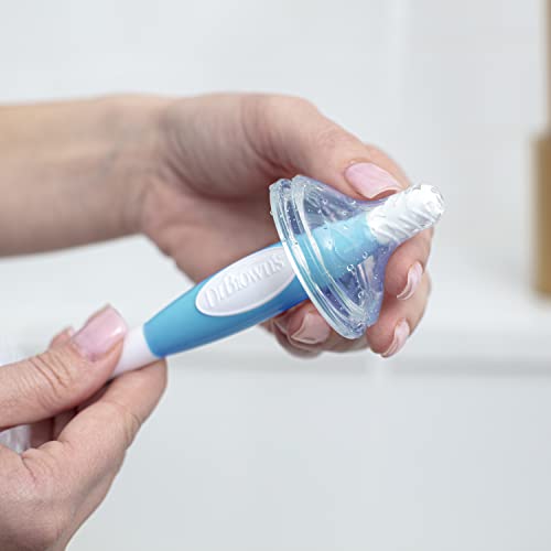 Dr. Brown's Reusable Sponge Baby Bottle Cleaning Brush with Suction Cup Stand, Scrubber and Nipple Cleaner, BPA-Free, Blue, 1-Pack - color: Blue Bottle Brush, size: 1-Pack