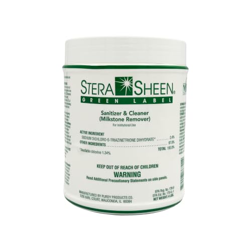 Stera Sheen 4lb Green Label Ice Machine & Ice Maker Cleaner + Sanitizer - Milkstone Remover & Descaler for Scotsman, Soft Serve Equipment, Food-Contact Surface - Restaurant-Grade (1 Pack) - size: 4 LB. Jar (Pack of 1)