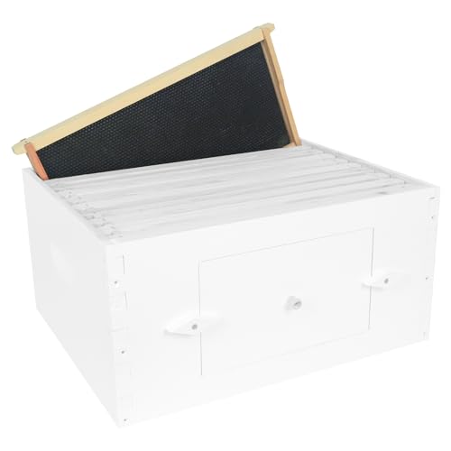 BeeTech 10-Pack Deep Brood Box Wooden Beehive Frames and 100% Beeswax Dipped Plastic Foundations for Beekeeping (Unassembled) - size: deep frames