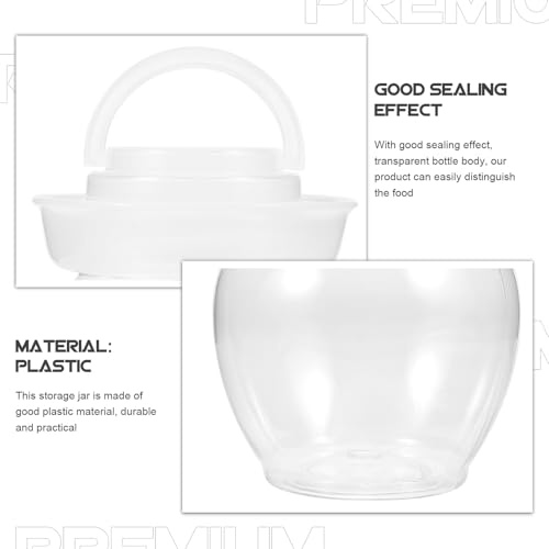 Garneck 6pcs Transparent Pickle Storage Jars with Handles Sealing Fermenting Crocks for Vegetables Household Venting Jar for Kimchi Sauerkraut and Pickling