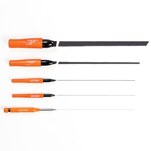 Klein Tools 861002 Skribes Permanent Markers, Ultra Fine Tip, Professional-Grade Ink, Jobsite Marker for Wet, Dry, and Oily Surfaces, Black, 2-Pack