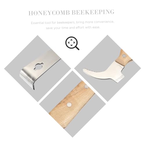 LIOOBO Beehive Frame Lifter Hive Cleaning Scraper Beehive Cleaning Tool Stainless Steel Beekeeping Equipment
