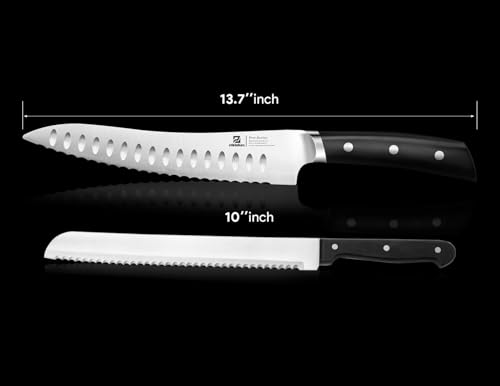 Piklohas Resharpenable Bread Knife for Homemade Bread, 8 Inch Serrated Sourdough Knife with Offset Handle, Innovative Wavy Edge for Clean Slices Crusty Bread, Bagels, Pineapple & Tomatoes, Gift Box - size: 8"