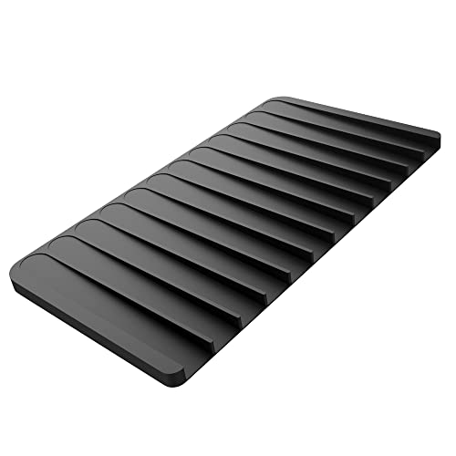 Kraus Self-Draining Silicone Dish Drying Mat or Trivet for Kitchen Counter in Black, KDM-10BL - color: Black, style: Drying Mat