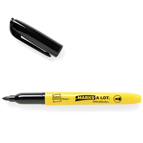 AVERY Marks A Lot UltraDuty Permanent Markers, Bullet Tip, Water Resistant, 1 Black Industrial Marker (29843) (Pack of 2) - size: 1 Count (Pack of 2)