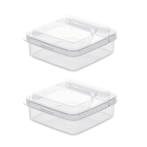 2Pack Sliced Cheese Container for Fridge, Flip Lid Clear Butter Block Cheese Slice Storage Box, Keeps Cheeses Fresh Longer and Delicious, Refrigerator Organizer for Food Grated Cheese-Singles - size: M-2PCS