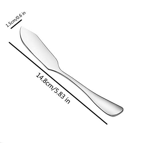 VANRA Cheese Spreader Knife Set 4-Piece Stainless Steel Butter Knife Small Sandwich Condiment Jam Bread Cream Canape Knives Spatula 5.9-inch - size: Pointed Tip