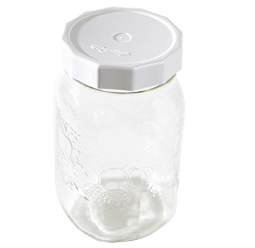Masontops Tough Tops - Ball Wide Mouth Mason Jar Lids Plastic Leakproof - BPA-Free White Plastic Mason Jar Lids - Reusable Dry Canning Lids fit Ball Jars (Ball Mason Jars not included) - color: White, size: Wide Mouth