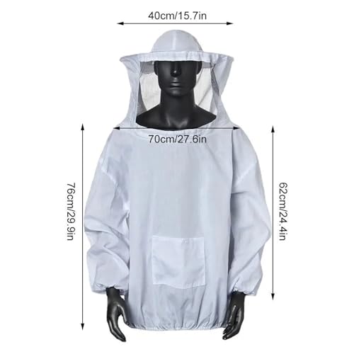 Mosquito Suits For Adult 2Pcs Protective Beekeeping Jacket Veil Smock Equipment Beekeeping Hat Sleeve