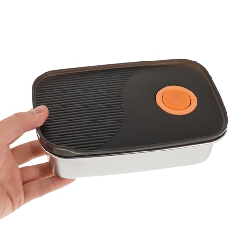 Stainless Box - 700ml Cheese Storage Container With Airtight Lid For Fridge Food Preservation And Storage - Space-Saving - size: 19.00X11.80X5.50CM