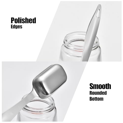 18/8 Stainless Steel Measuring Spoons: Doosu Heavy Duty Rectangular Spoon Square Teaspoon Tablespoon Scoop with Slim Long Handle in Narrow Spice Jar for Kitchen Baking Cooking (Set of 8 with Leveler) - size: Set of 8 with Leveler