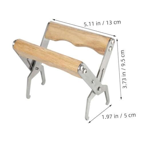 Beaupretty 3pcs Beehive Frame Holder with Wooden Handle and Stainless Steel Construction, Versatile Beekeeping Frame Lifter Tool for Honey Harvesting and Easy Operation, for Beekeepers