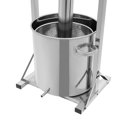 36L/9.5Gal Stainless Steel Fruit Wine Press with Hydraulic Jack Wine Making Supplies and Equipment Freestanding Columnar for Vegetables Cheese Tincture Herbal Juice Making - size: 36L/9.5Gallon