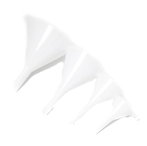 Chef Craft Classic Plastic Funnel, 2-5 inches in Diameter 4 Piece Set, White - size: 2-5 Inch in Diameter 4 Piece Set