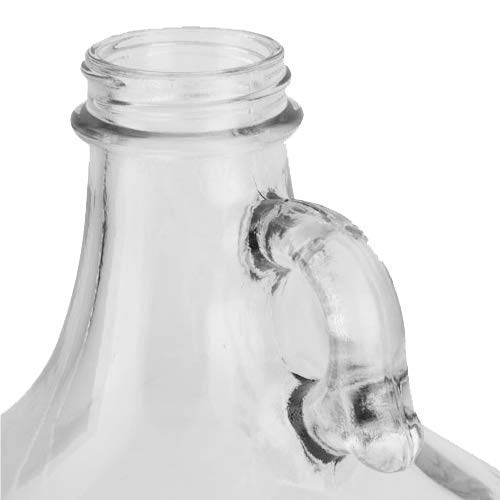 1 Gallon (128oz) Glass Fermenting Jug with Handle, Black Polyseal Lid & Cap (Pack of 1)