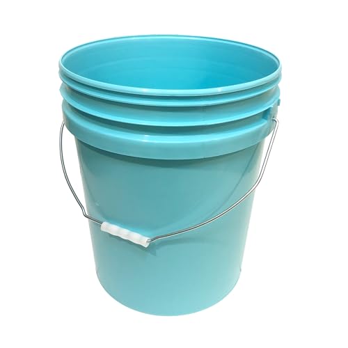 5-Gallon Aqua Food-Grade Bucket with Lid — BPA-Free, Heavy-Duty Plastic, Metal Handle with Grip, 1-Pack