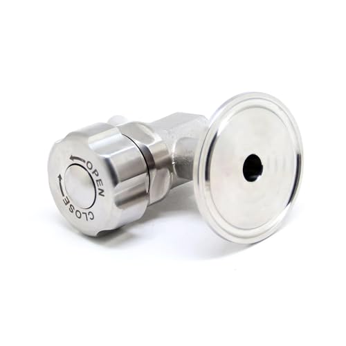 1.5" Triple Clamp Sampling Valve SS304 With Coil Defoamer - Brewing Sanitary Valve for Conical Fermenters, Homebrew Beer Foam Removal(TC50.5mm and coil) - size: TC50.5mm and coil