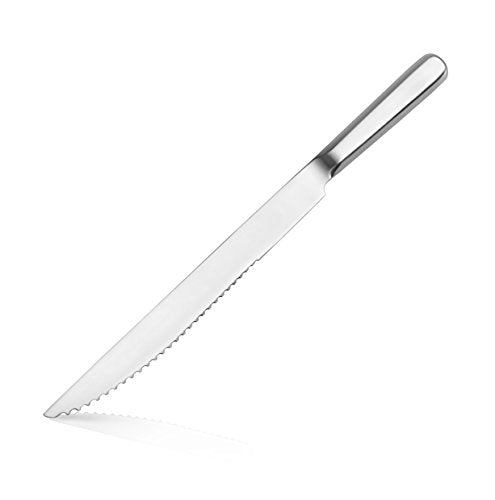 New Star Foodservice Hollow Handle Notched Serving Spoon, Stainless Steel, 13-Inch - size: Bread Knife (13-Inch)