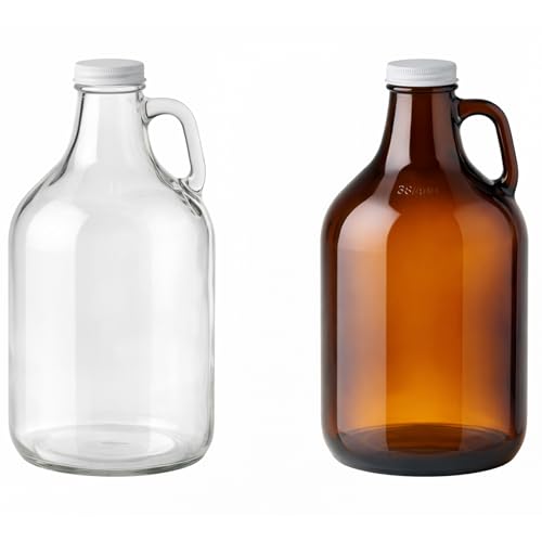 Metal Growler Caps For 1-Gallon & 1/2-Gal Sized Glass Growler Jugs - 1.5" (38mm) Dia, Made in USA - Beer/Kombucha/Homebrew Bottle - Food Grade Lid w/Continuous Thread & Plastisol Liner (12 Pack) - color: White