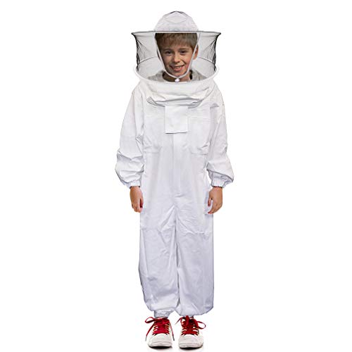 Luwint Kids Full Body Ventilated Beekeeping Suits - Sting Proof Bee Beekeeper Suit with Gloves and Hood for Children (4'2''-4'7'' Height) - size: Large/4'2''-4'7'' Height