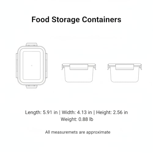 Food Storage Containers with Lids, Stackable PP Plastic Bins for Refrigerator & Pantry Organization, Clear Design for Leftovers and Prep Ingredients - size: 5.91 x 4.13 x 2.56 in